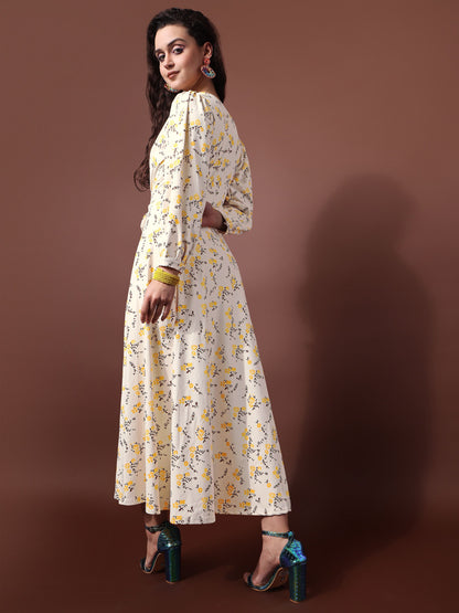 Women Yellow Empire dress