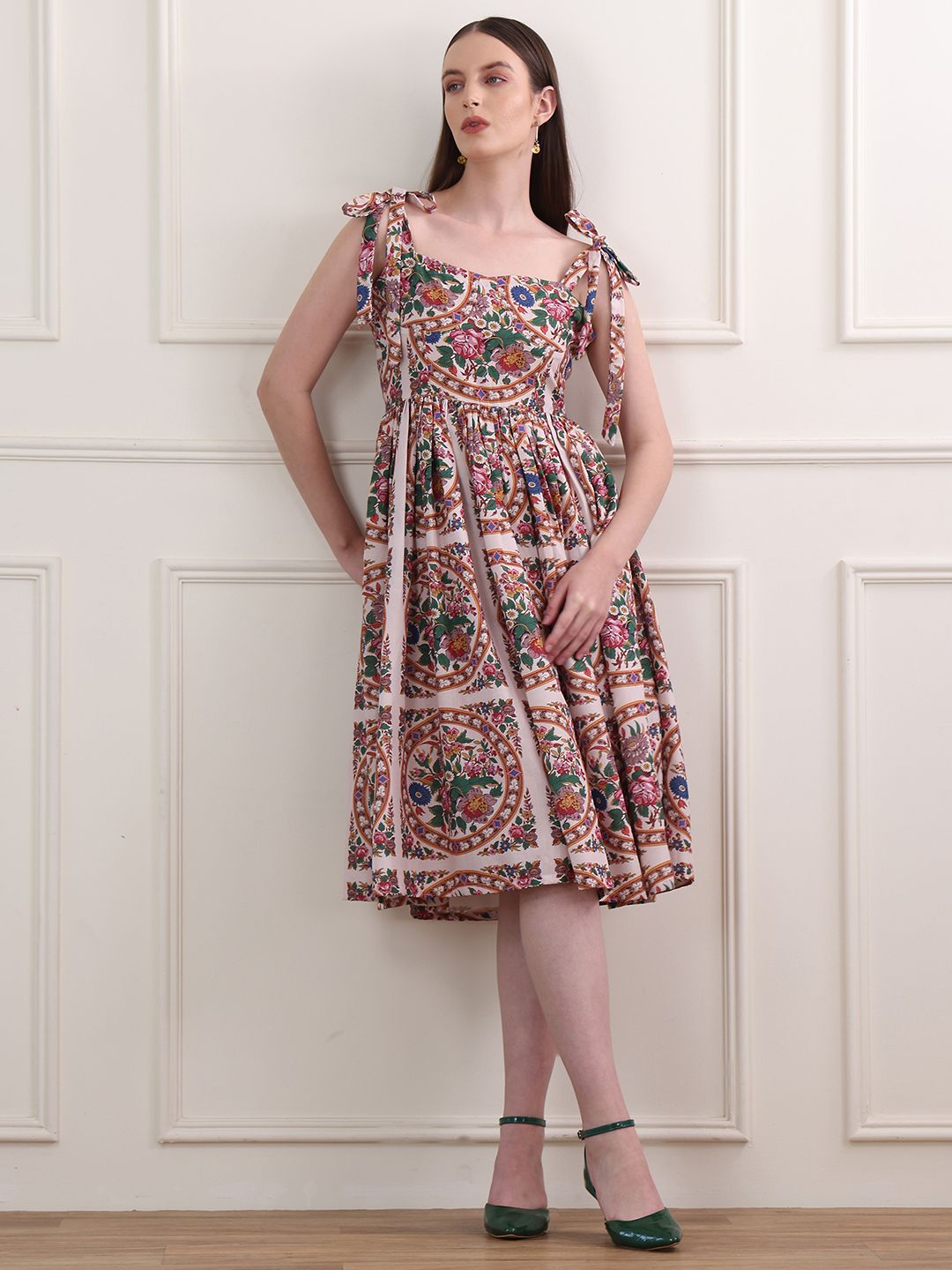 Obshivka  Printed Fit and Flare Dress