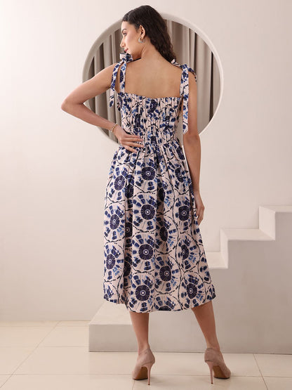 Obshivka  Printed Fit and Flare Dress