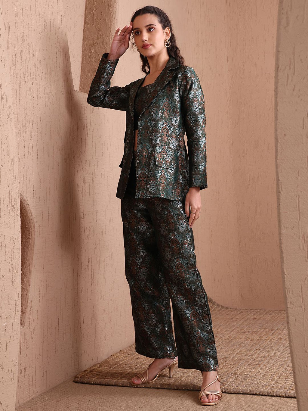 Obshivka Women’s Green Printed Co-Ords