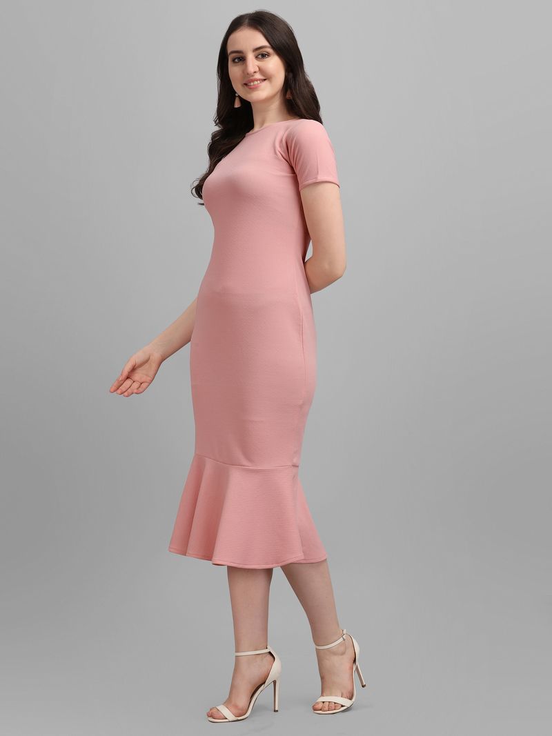 Women Peach Bodycon dress