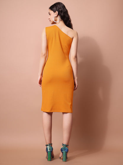 One Shoulder Bodycon Honey Dress