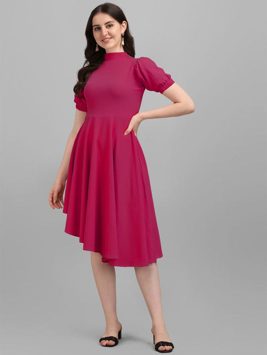 Women Pink Fit and Flare dress