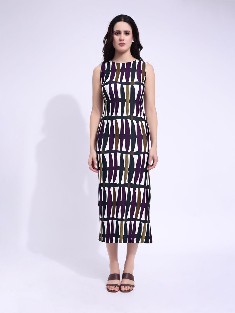 Women's Multi Bodycon Maxi Sleeveless Dress