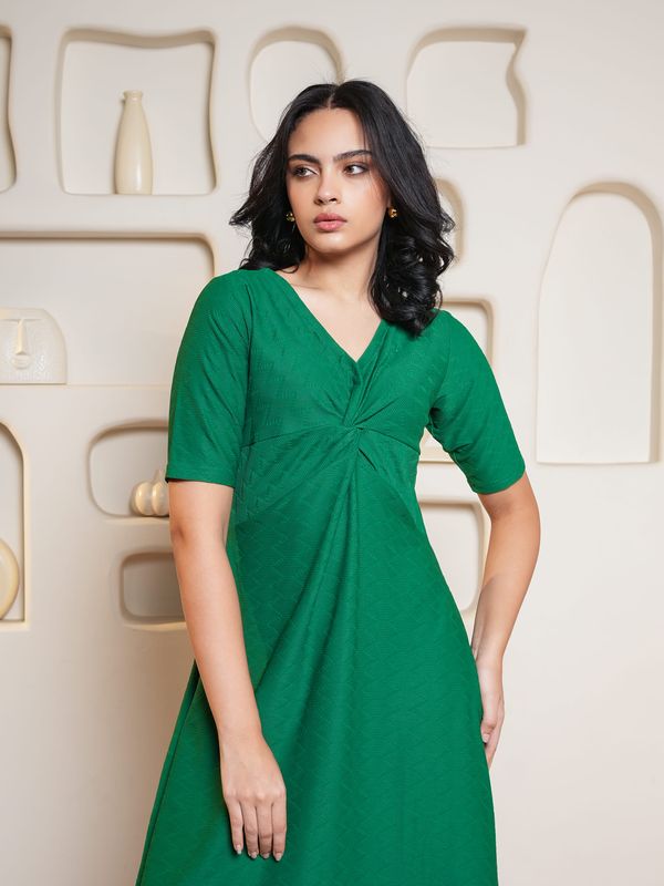 Stretchable Regular sleeve Dress