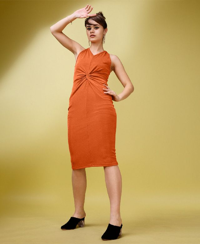 Women Olive Bodycon / Ruched dress