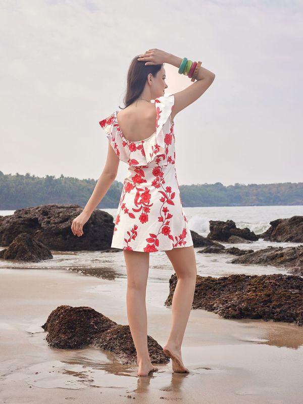 Red Sleeveless A-Line dress