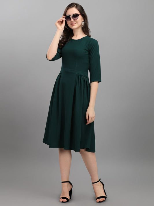 Women Green A-Line dress