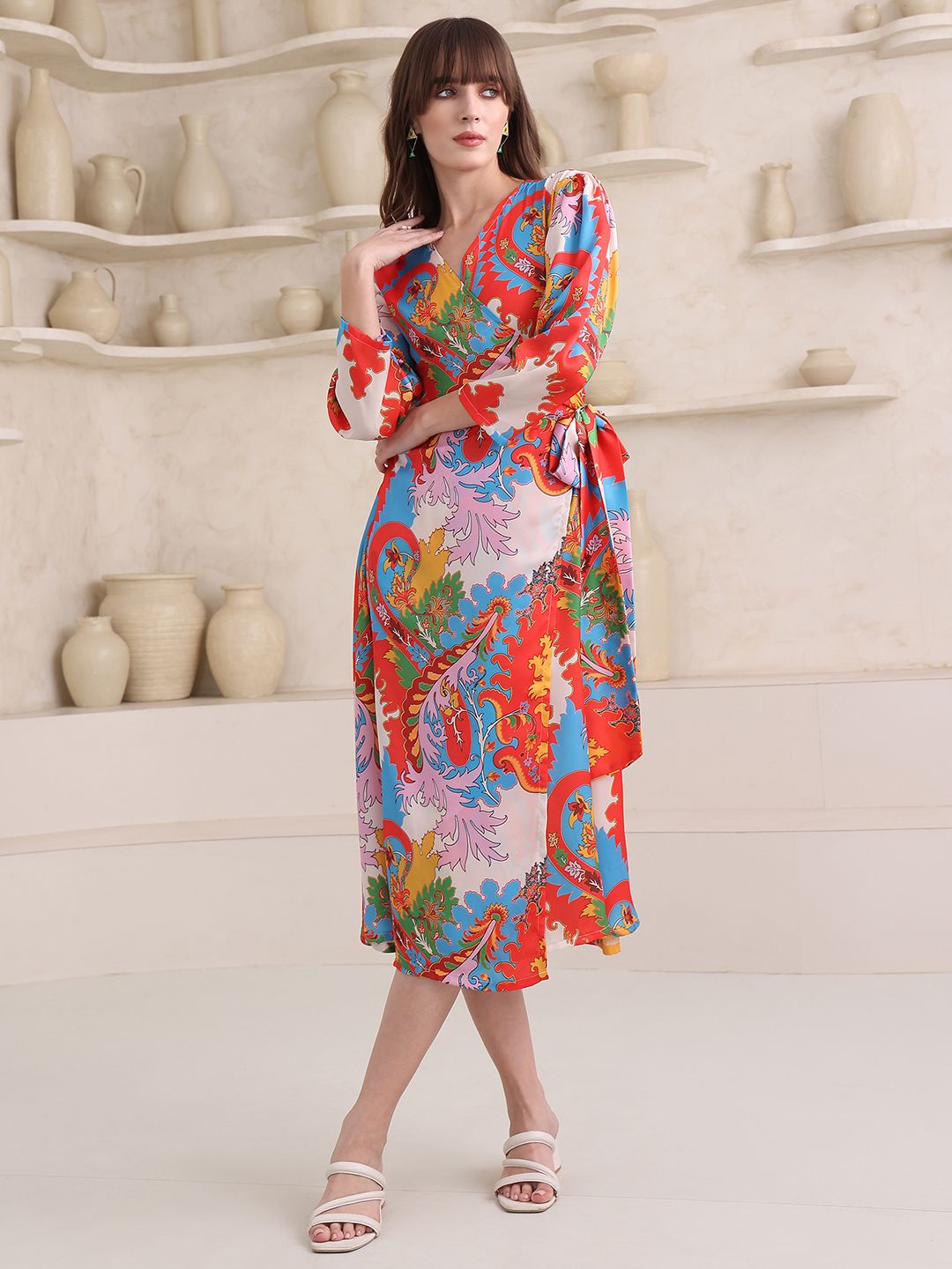 Obshivka  Printed Wrap Dress