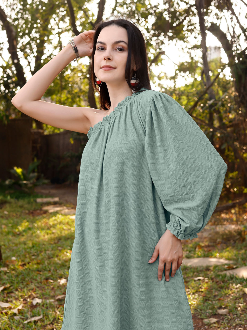 Oversized Pastel One Shoulder Dress