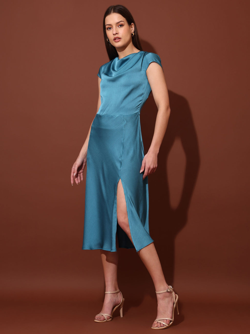 Women Fit & Flared Black Blue Dress