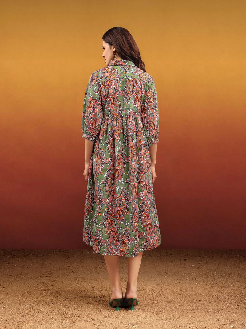 Women's Multi Fit & Flared Shirt Collar Dress
