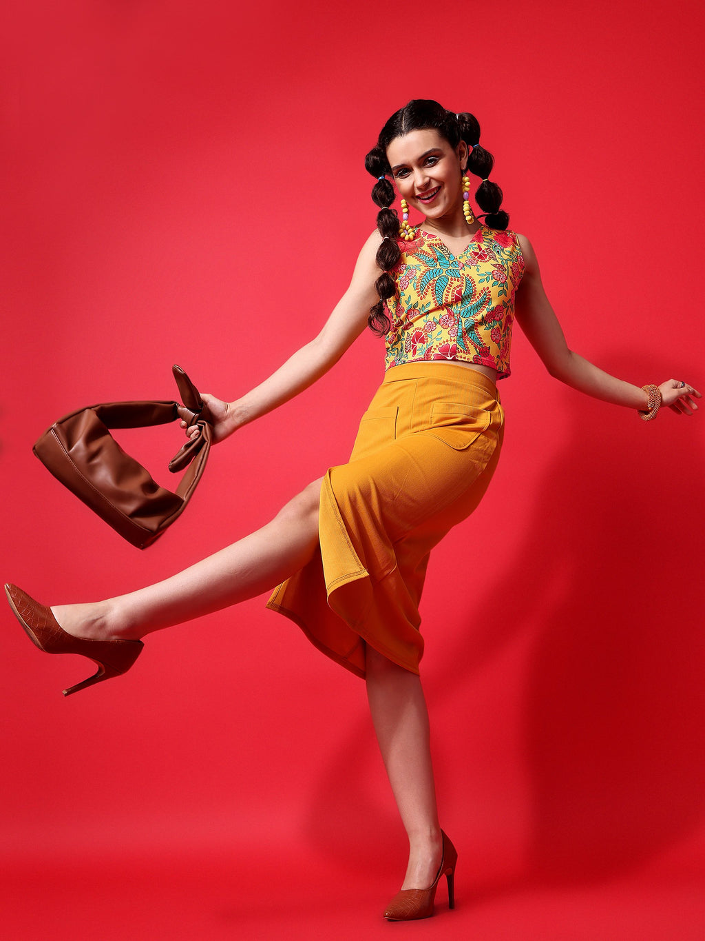 A Stylish Yellow Crop Top For Women