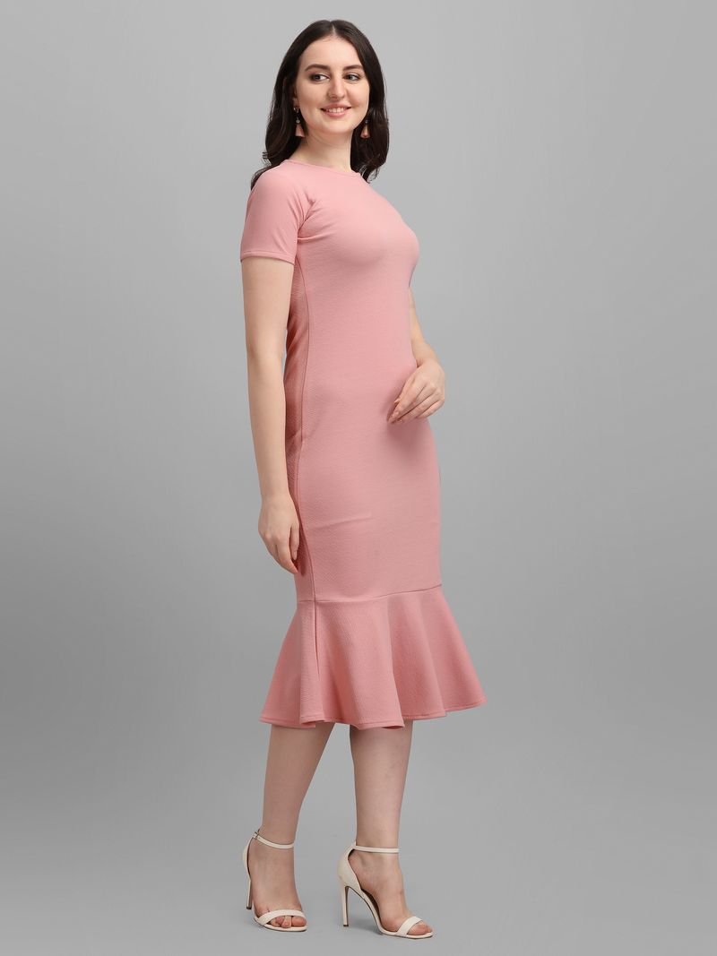 Women Peach Bodycon dress