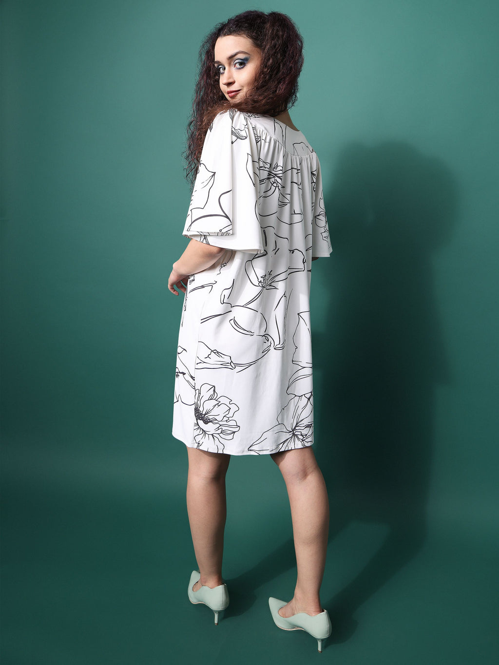 Women White Floral print Dress