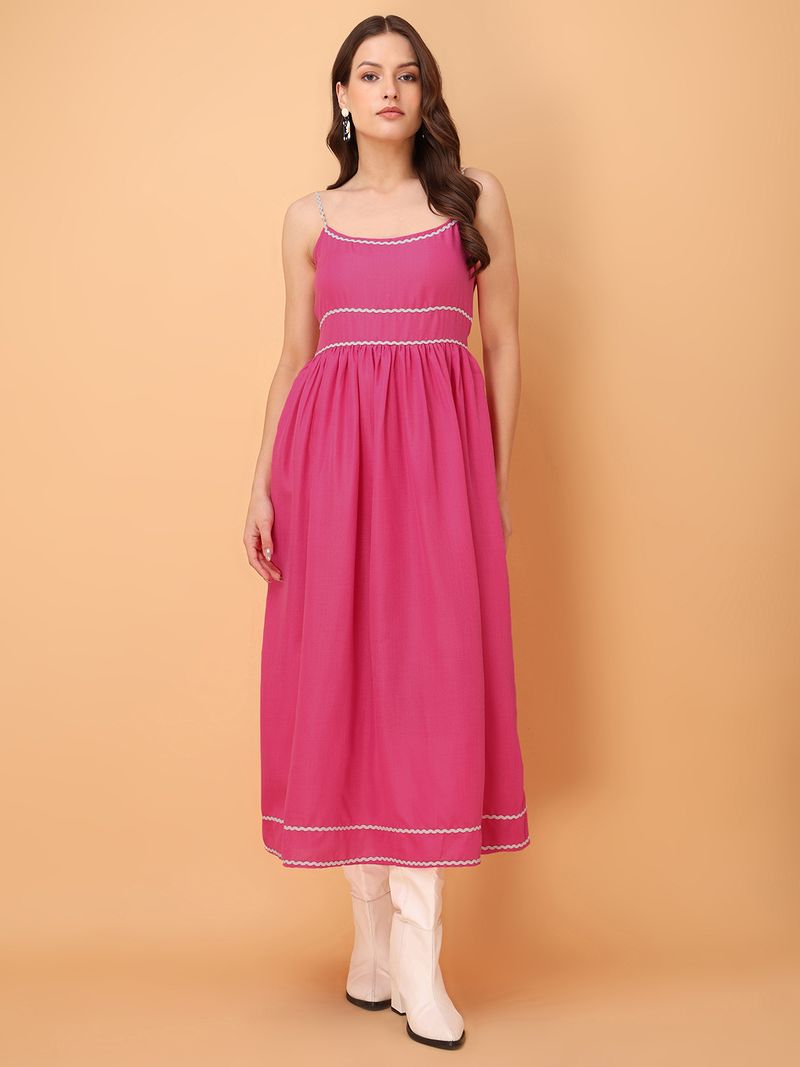 Sleeveless Solid Fit & Flared Dress