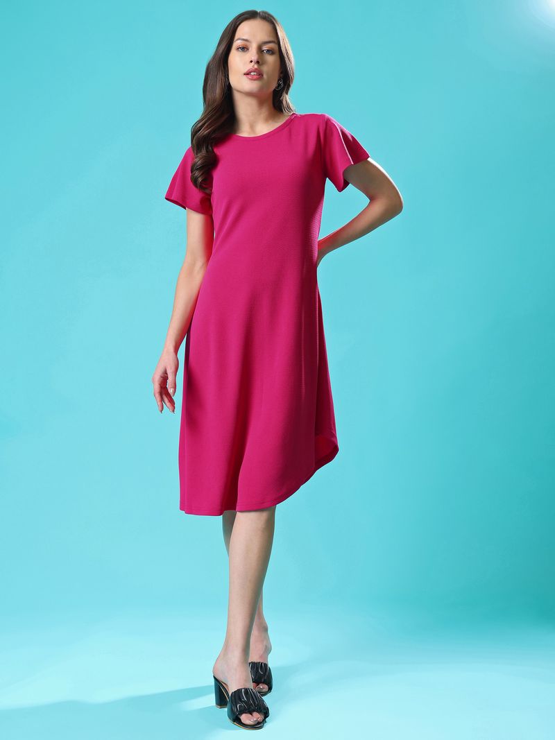 Women pink Regular Sleeve Dress