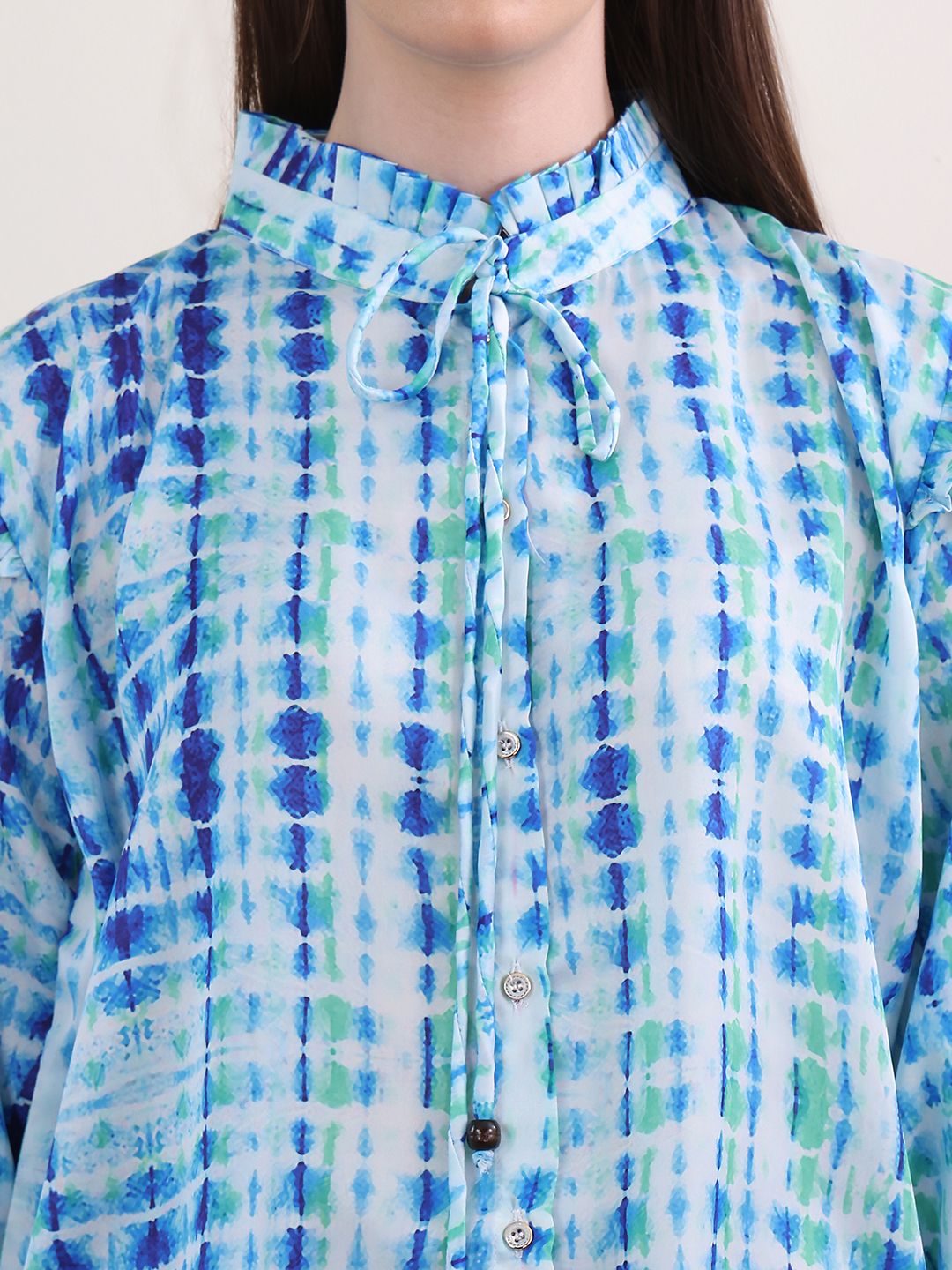 Obshivka  Printed Shibori Top