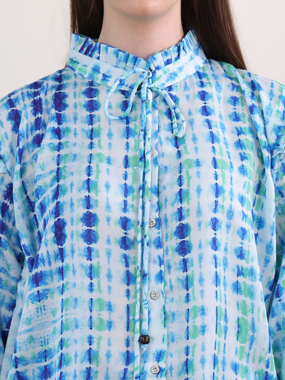 Obshivka  Printed Shibori Top