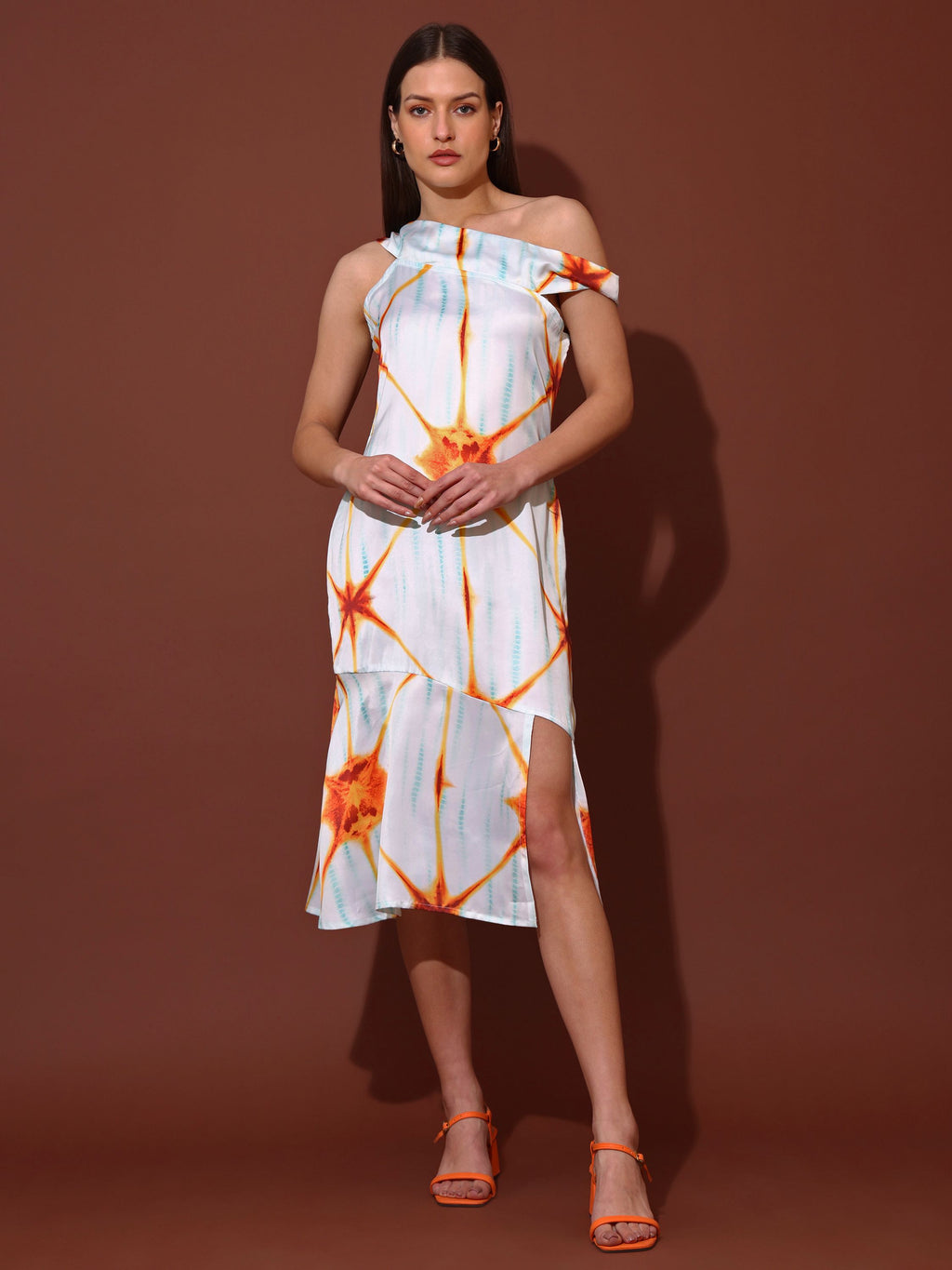 Women Asymmetric Below White Dress