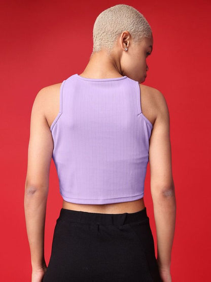 Women Purple V Neck Tank Top