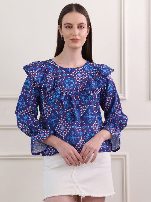 Obshivka  Printed Bandhani Top