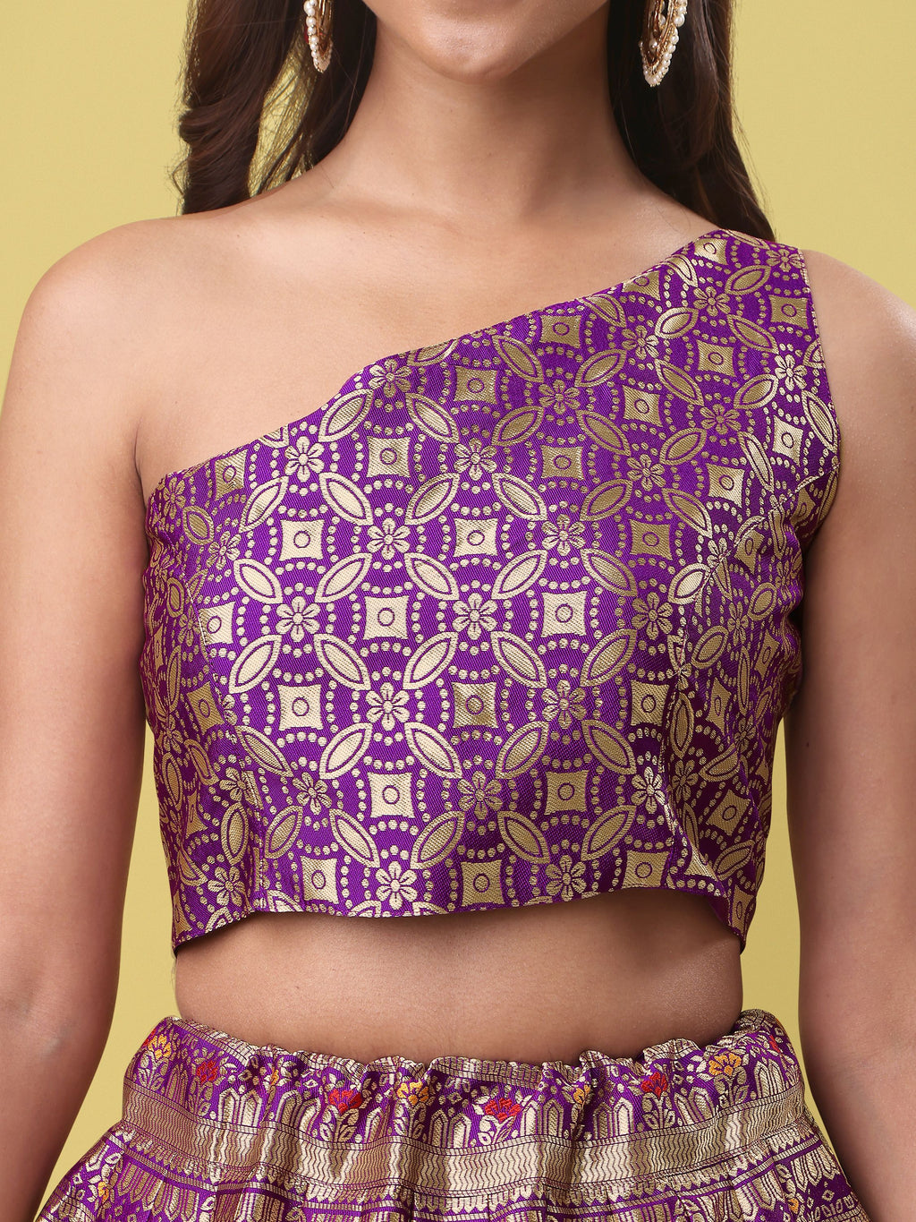 Women PurpleFloral Print Lehenga