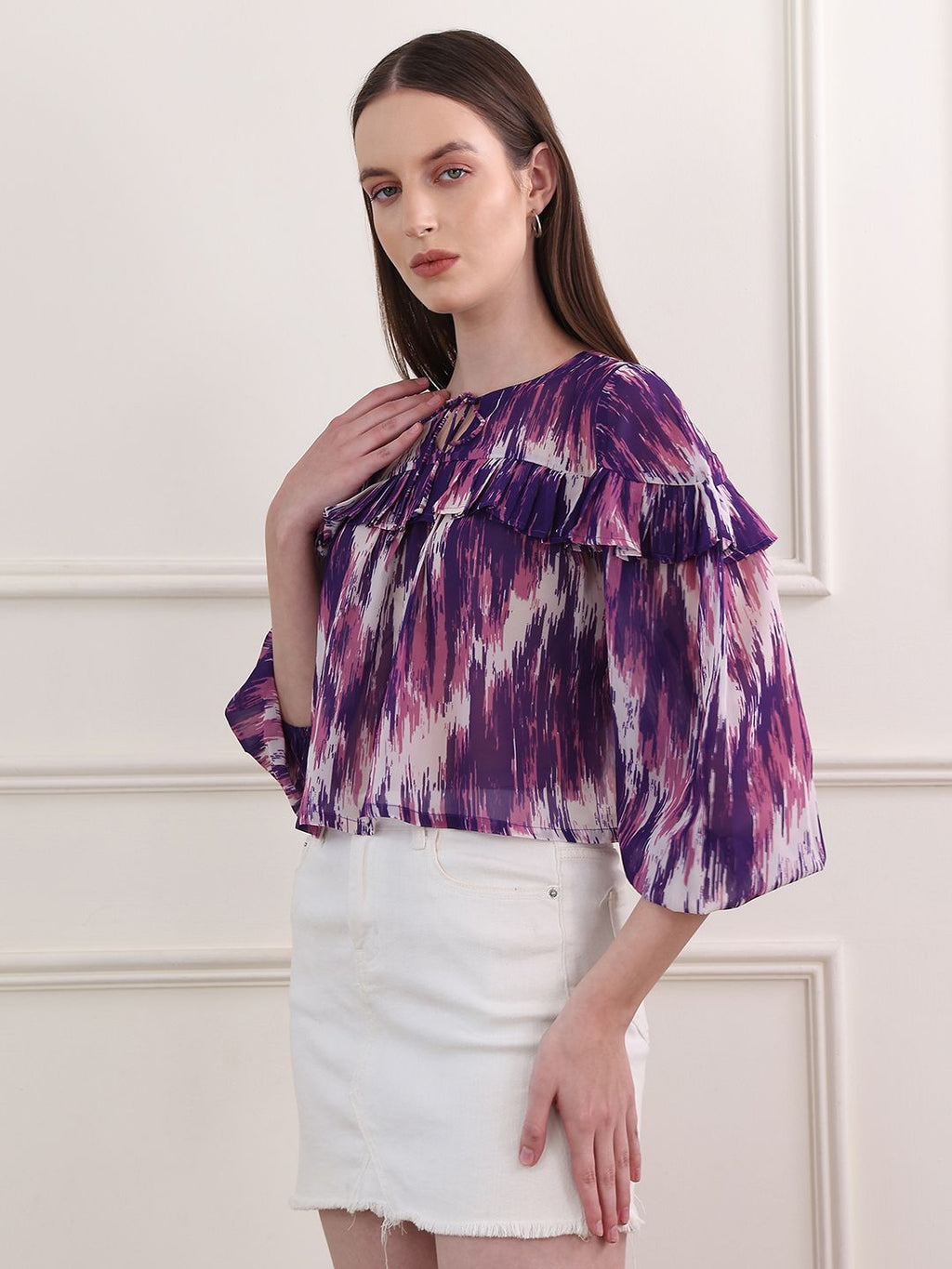 Obshivka  Printed Ikat Top