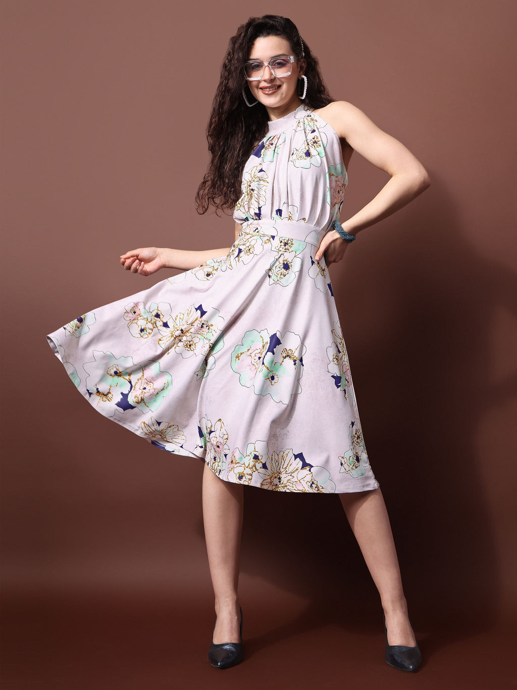 Women Off white Fit & Flare Floral Print Dress