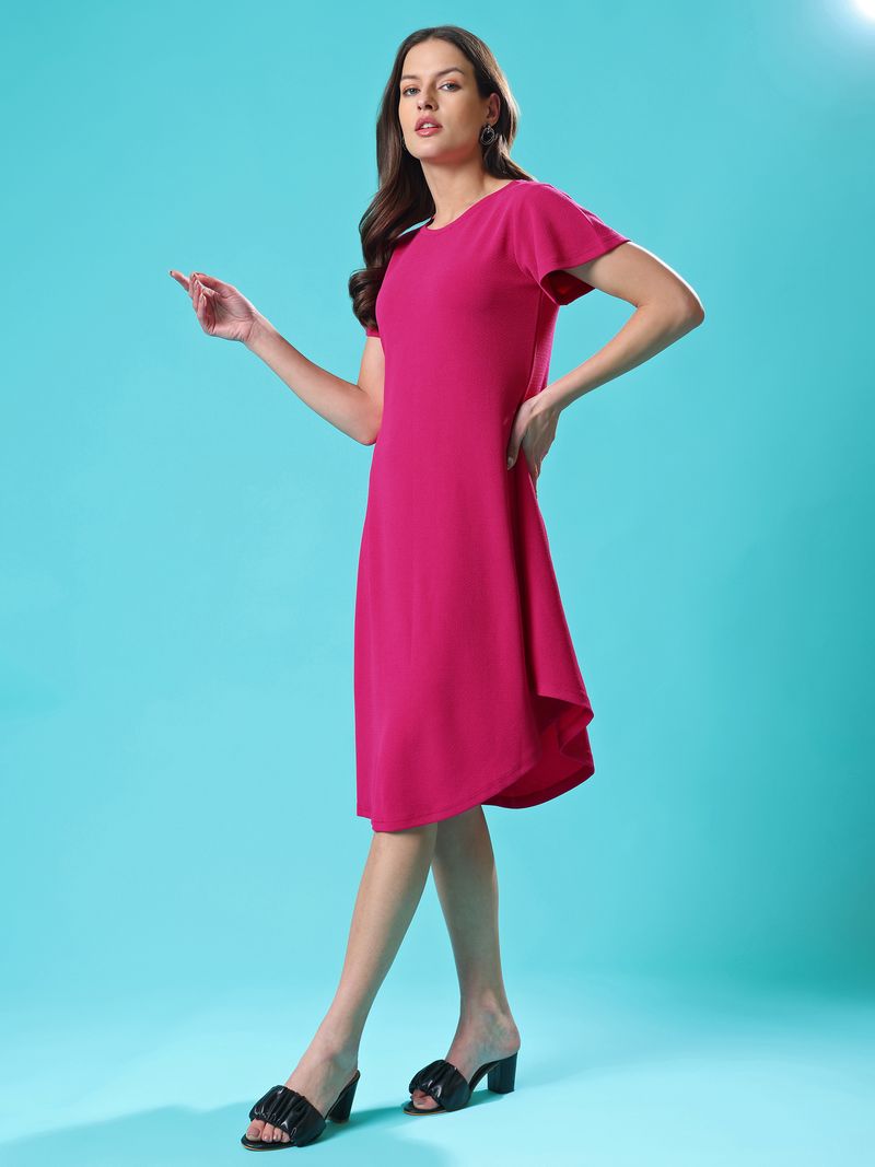 Women pink Regular Sleeve Dress