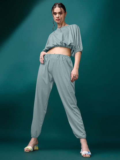 Women Grey Top & Joggers Co-ords