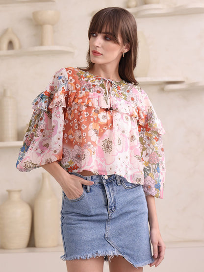 Obshivka  Printed Floral Top