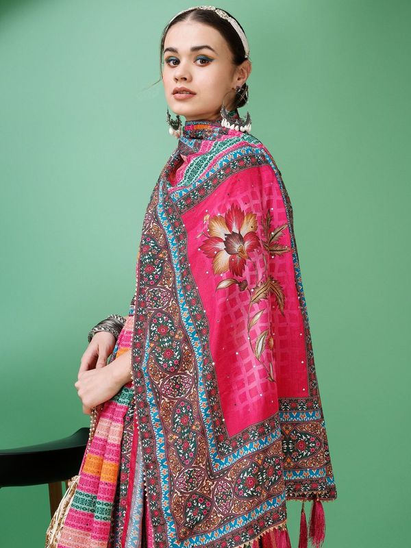 Women Multicolor Embellished  Lehenga