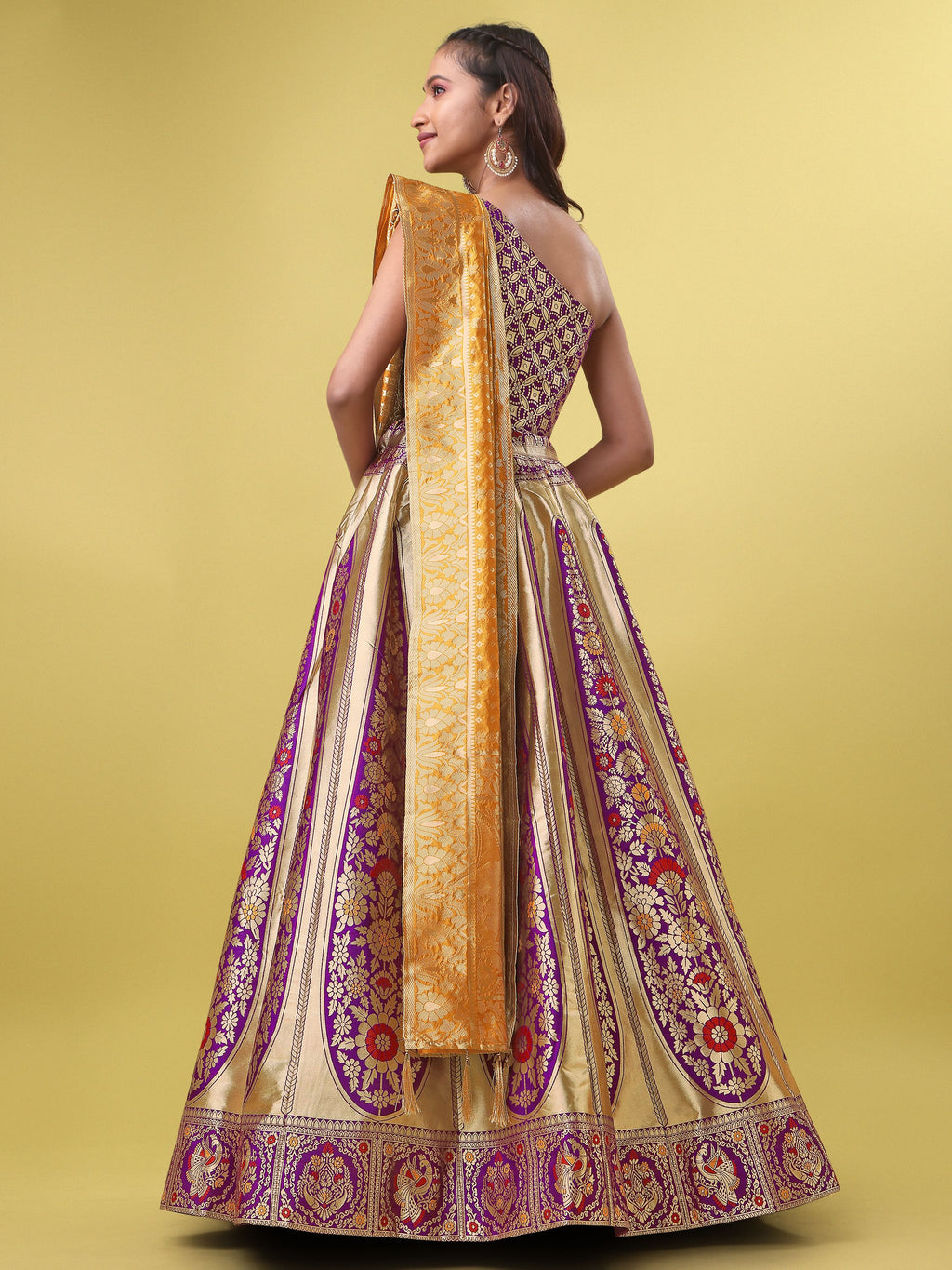 Women PurpleFloral Print Lehenga