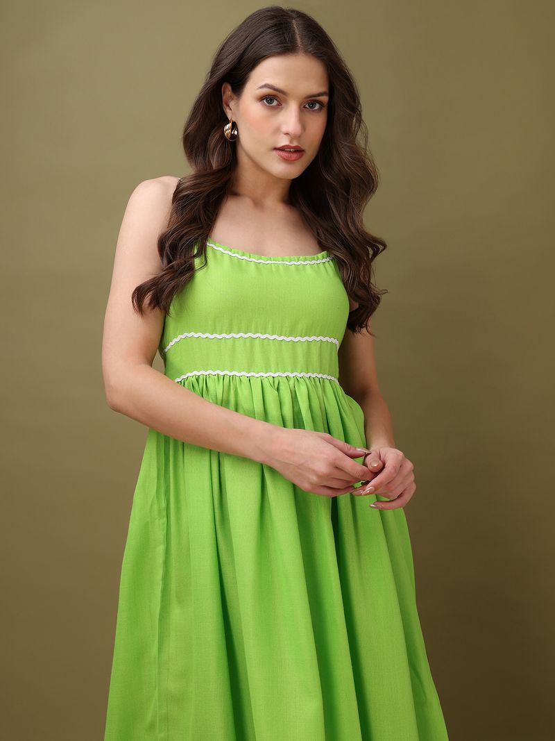 Sleeveless Solid Fit & Flared Dress