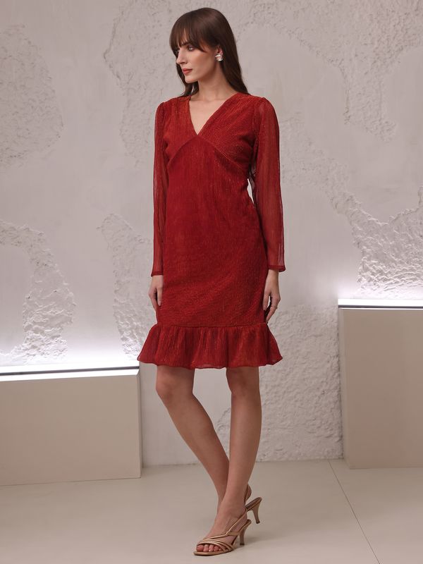 Women's Pink Fit & Flare Off Shoulder Dress