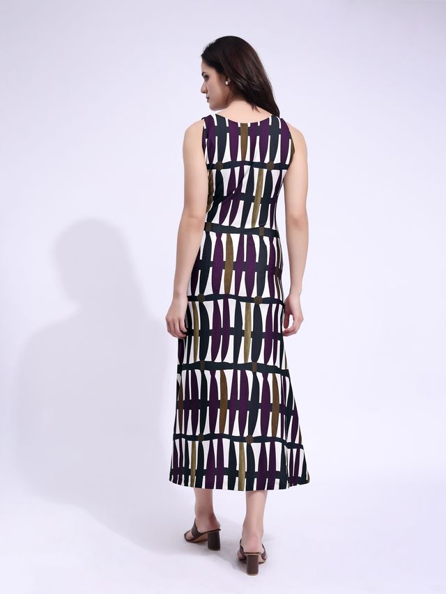 Women's Multi Printed Maxi Sleeveless Dress