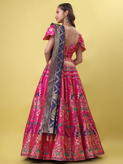 Women Pink Embellished  Lehenga