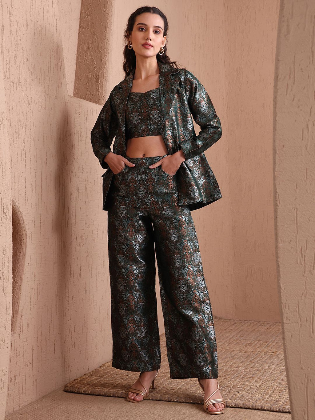 Obshivka Women’s Green Printed Co-Ords