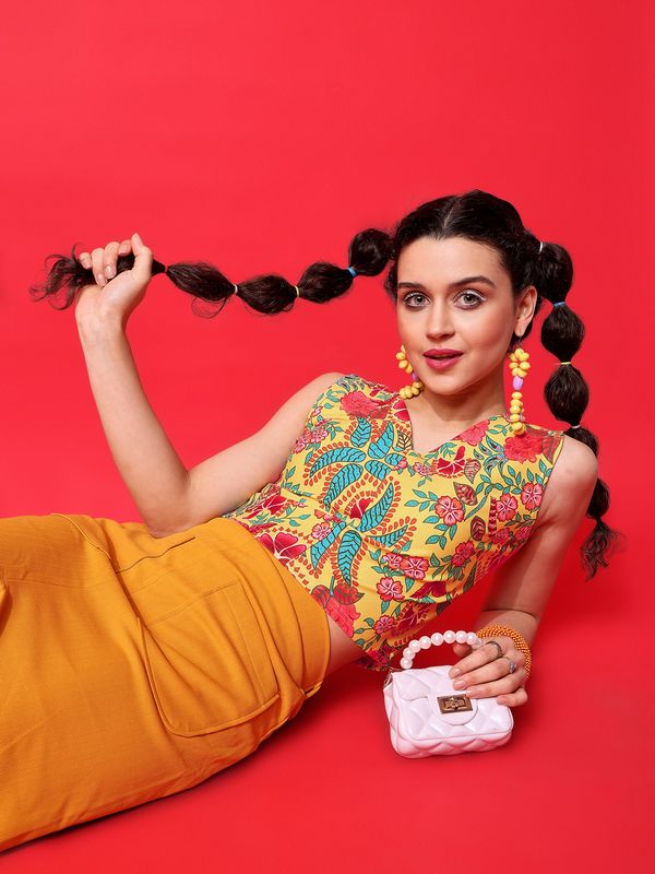 A Stylish Yellow Crop Top For Women