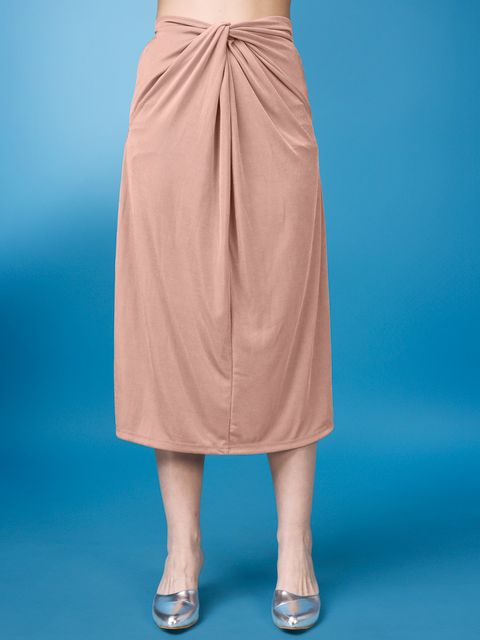 Women Peach  Bodycon Ruched Co-ords