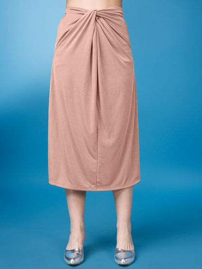 Women Peach  Bodycon Ruched Co-ords