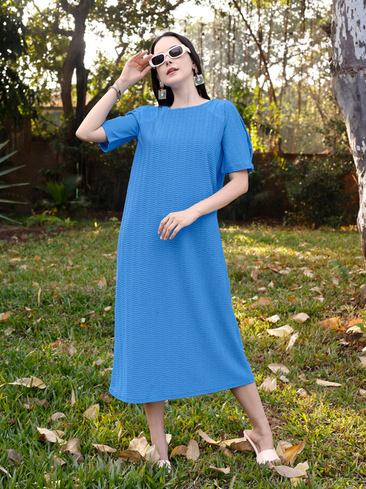 Blue A-Line Dress