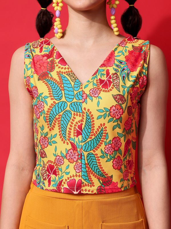 A Stylish Yellow Crop Top For Women