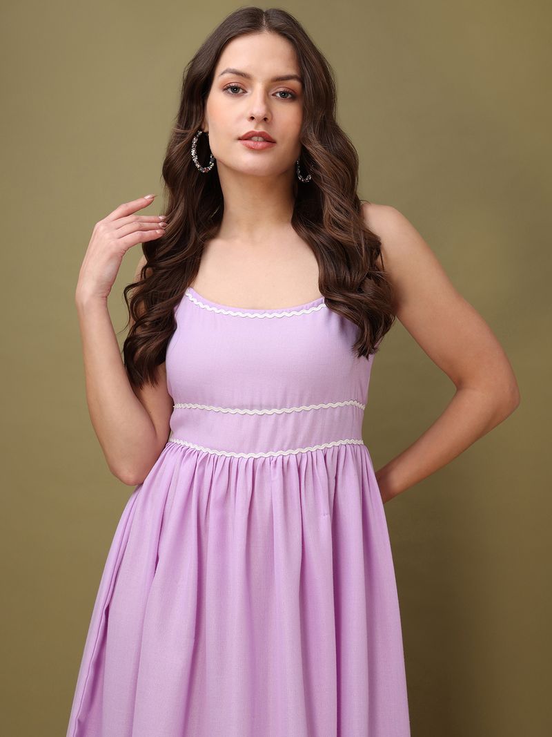 Sleeveless Solid Fit & Flared Dress