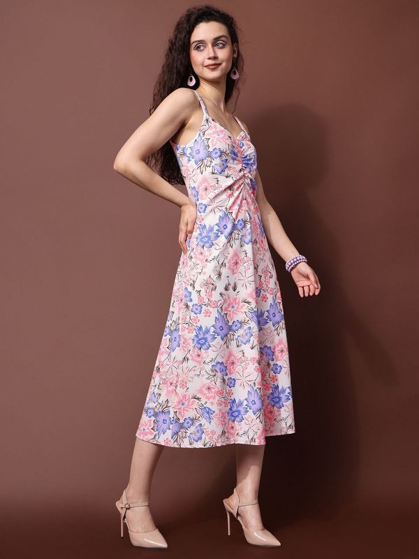 Women Pink Fit & Flare Sleeveless Dress