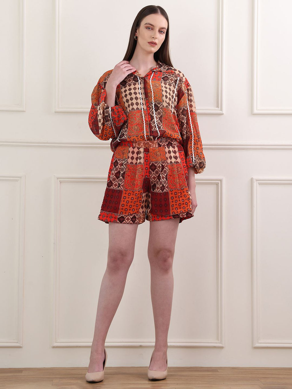 Obshivka   Maroon Printed Co-Ords