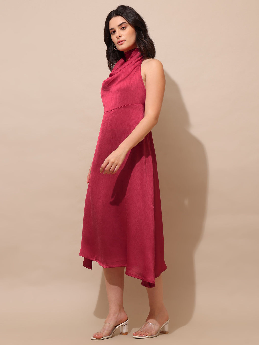 Women's Fit & Flared Red Dress