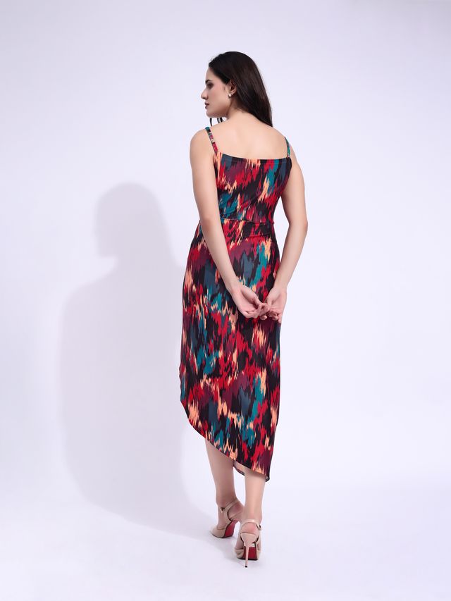 Women's Multi Printed Maxi  Sleeveless Dress