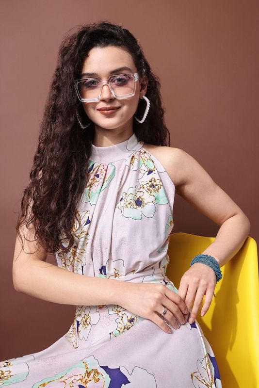 Women Off white Fit & Flare Floral Print Dress